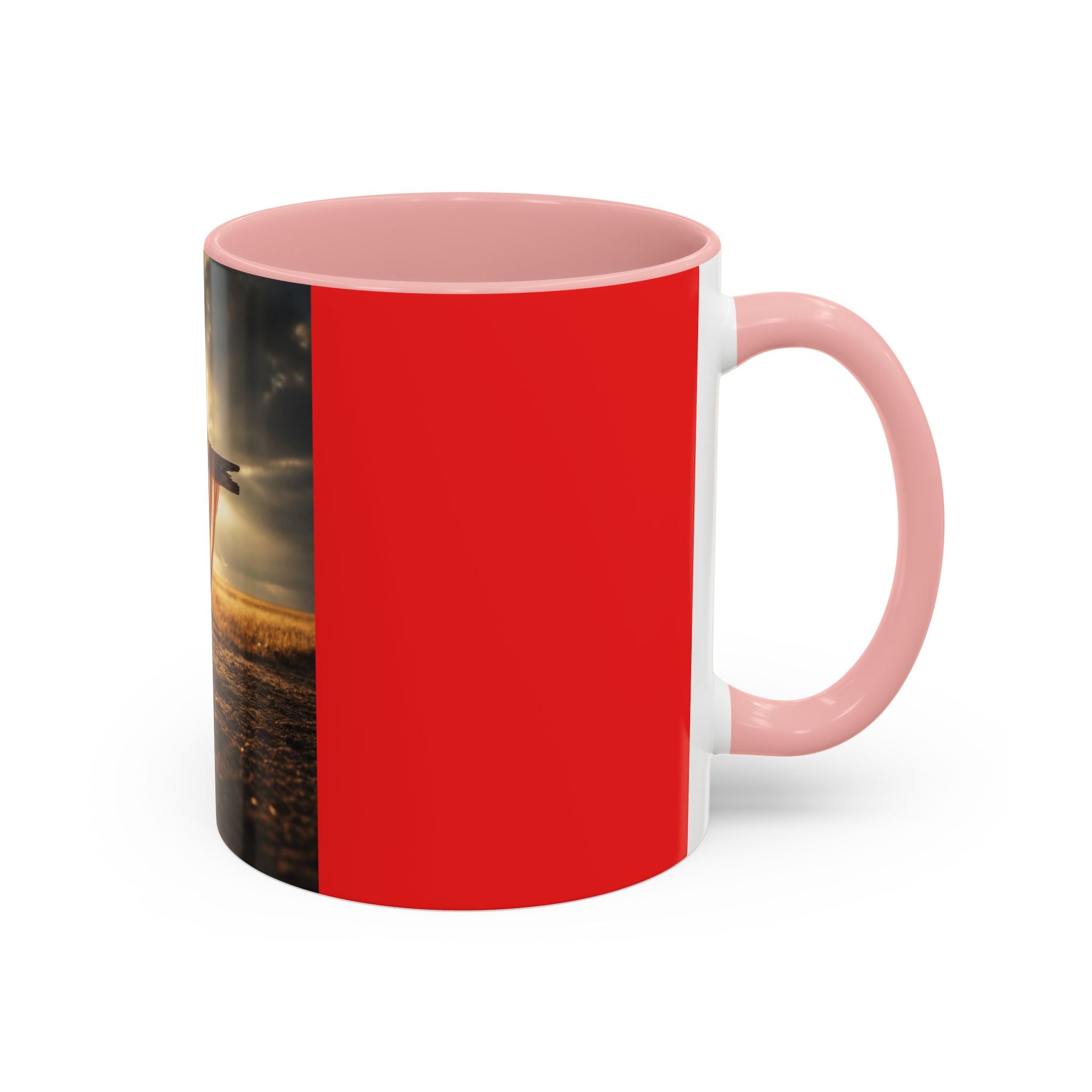 Patriotic Cross Coffee Mug – American Flag Christian Faith 11/15oz Accent Mug