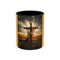 Patriotic Cross Coffee Mug — American Flag Sunrise Accent Mug (11/15oz)
