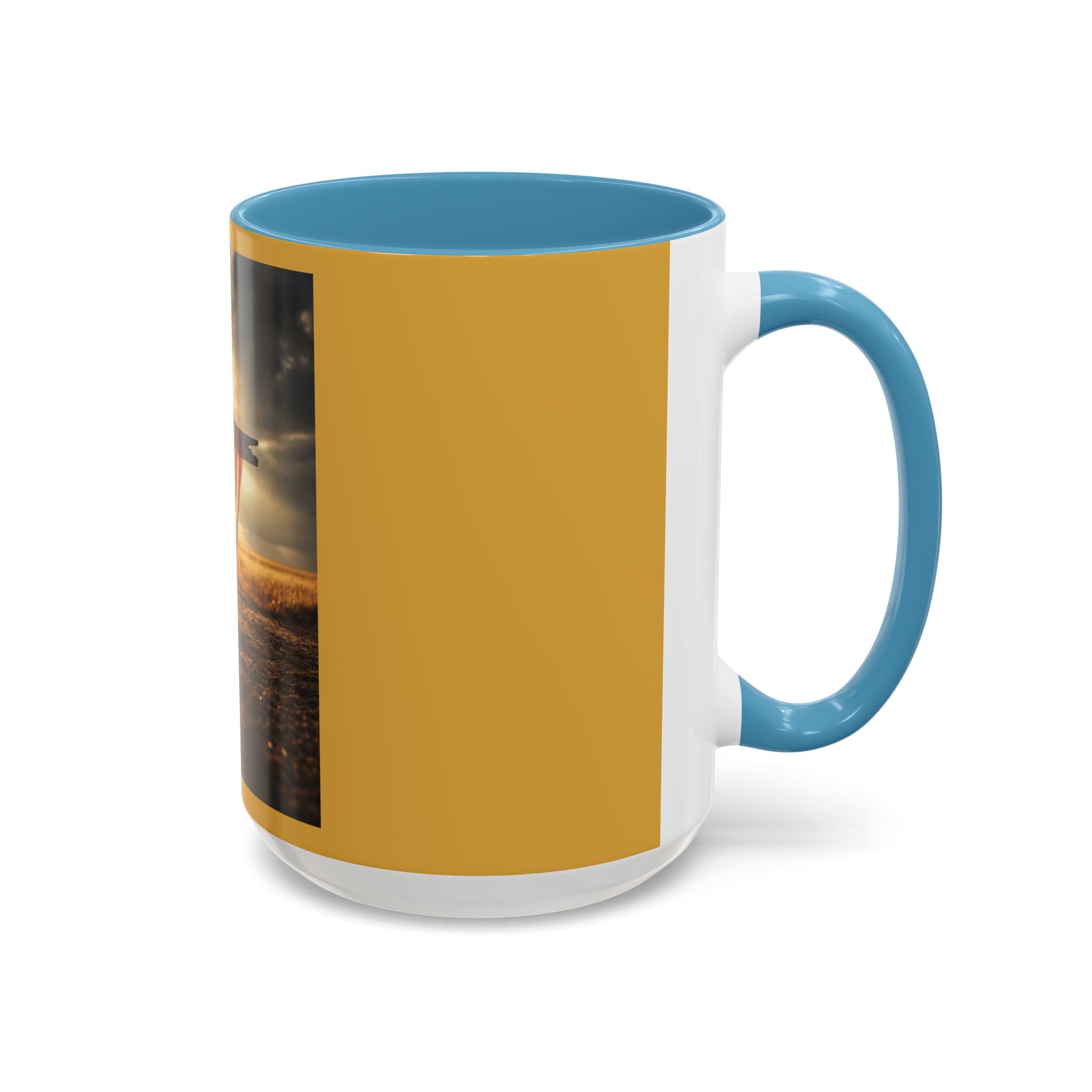 Patriotic Cross Coffee Mug — American Flag Sunrise Accent Mug (11/15oz)
