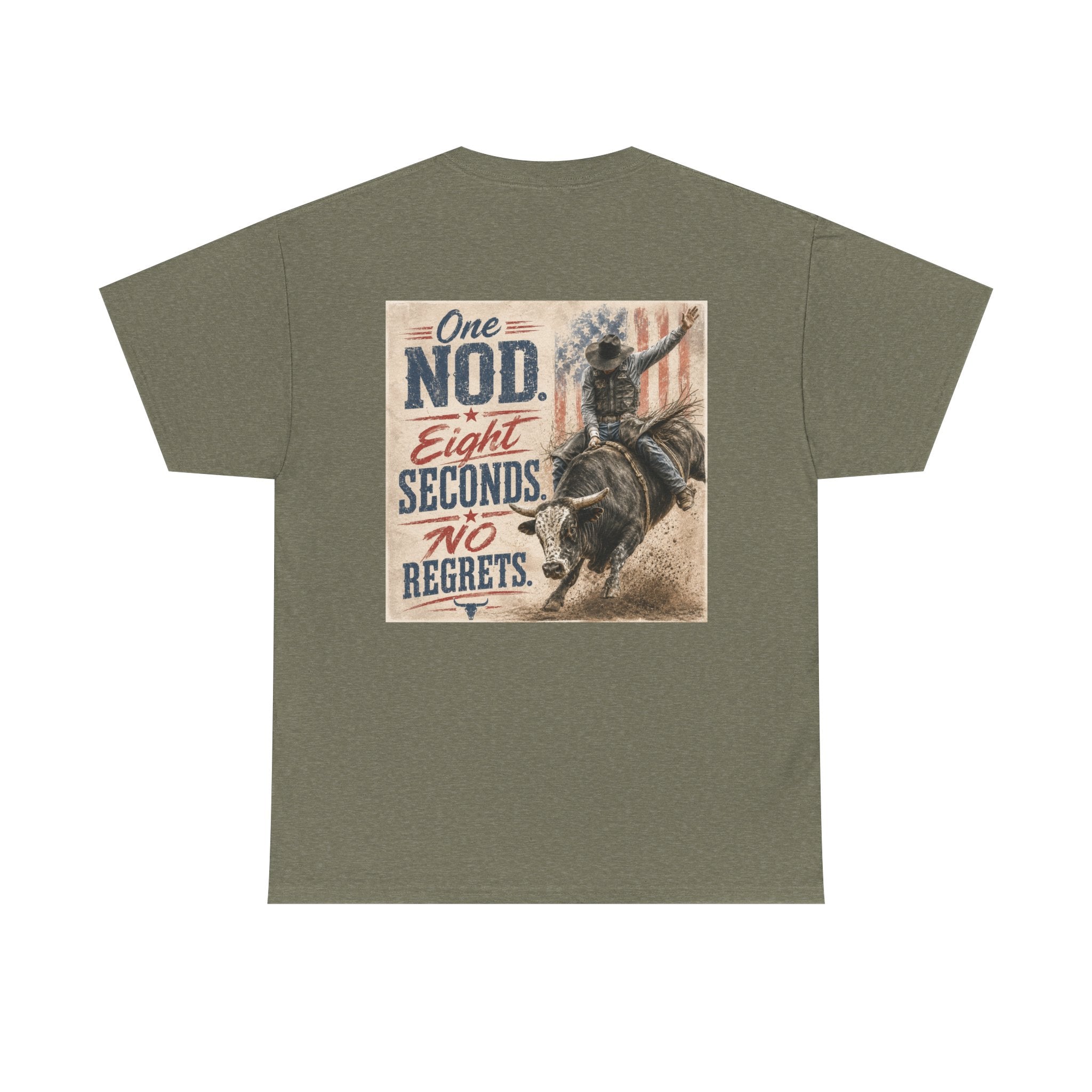 Bull Riding Tee — “One Nod. Eight Seconds. No Regrets.” Vintage Rodeo Shirt