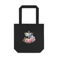 Religious Cross & Roses Cotton Tote Bag — Faith Floral Market Bag