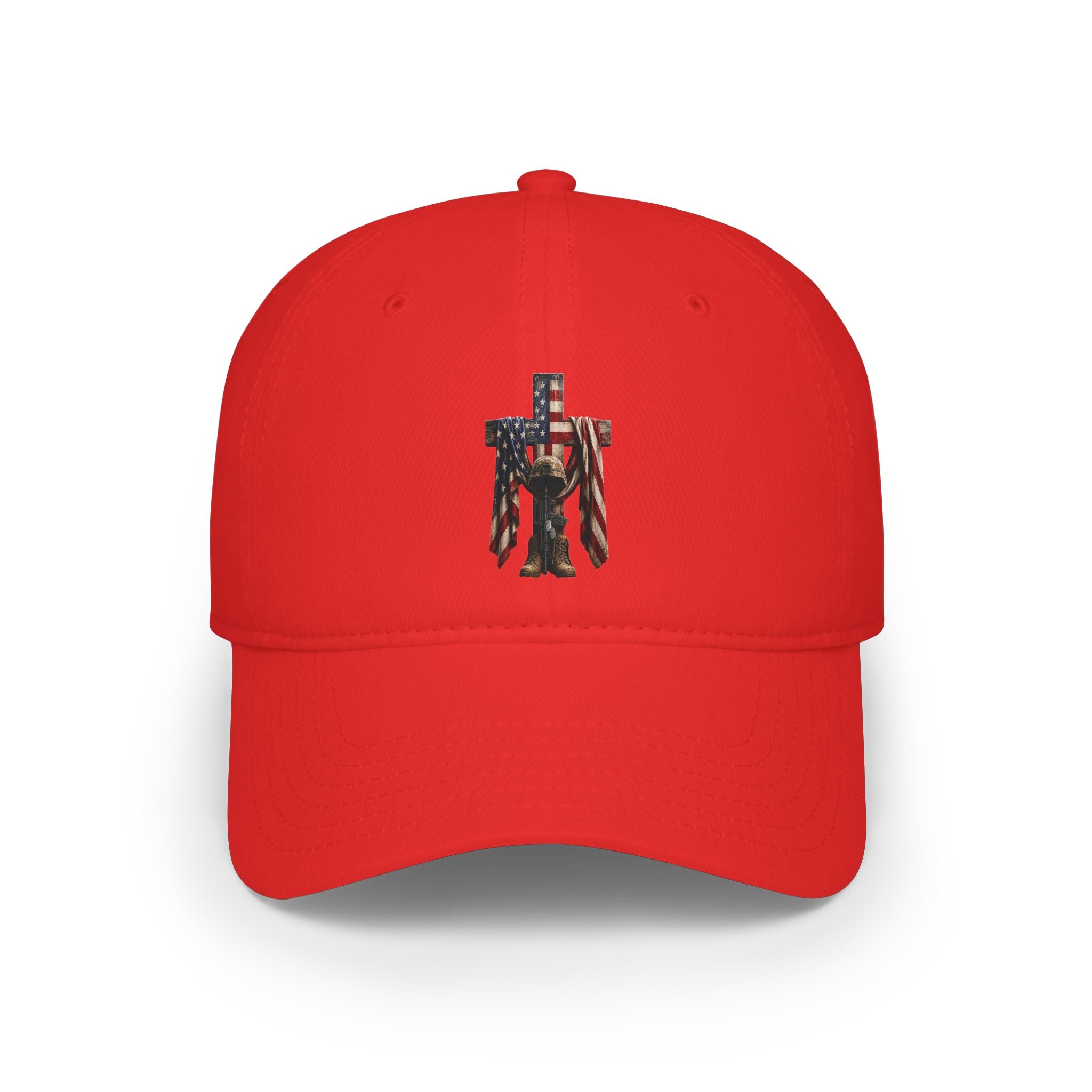 Patriotic Robot Flag Embroidered Cap - Low Profile Baseball Hat