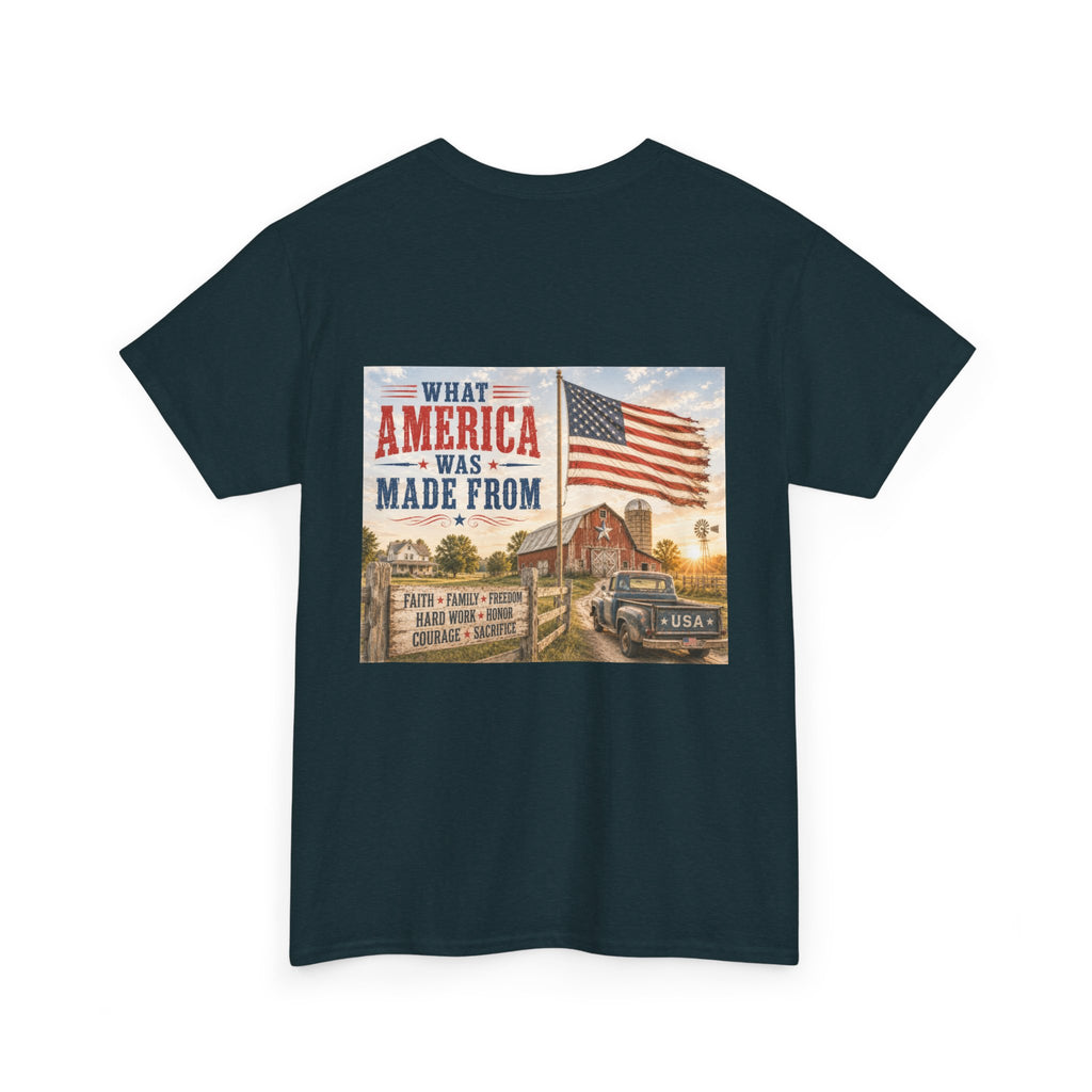 Vintage 'What America Was Made From' Tee - Patriotic Americana Graphic T-Shirt