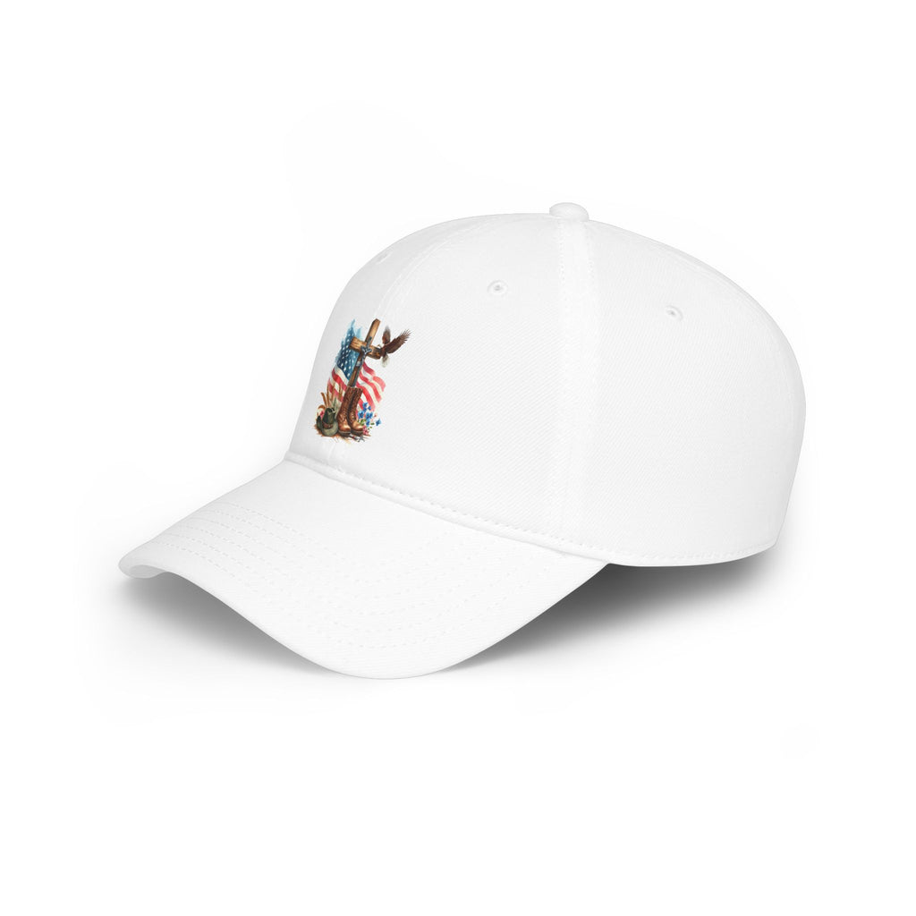 American Flag Cross Cap — Patriotic Low Profile Baseball Hat