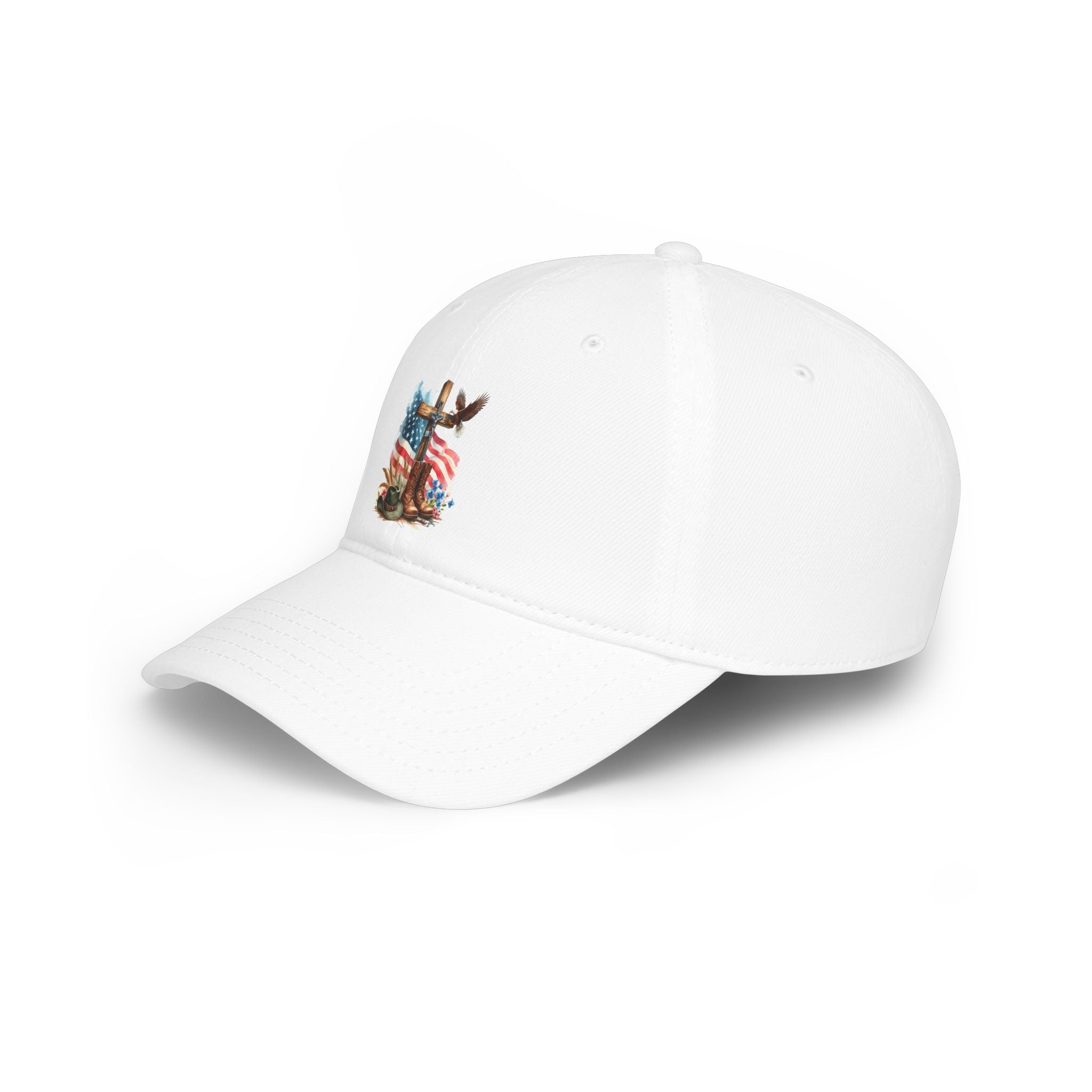 American Flag Cross Cap — Patriotic Low Profile Baseball Hat