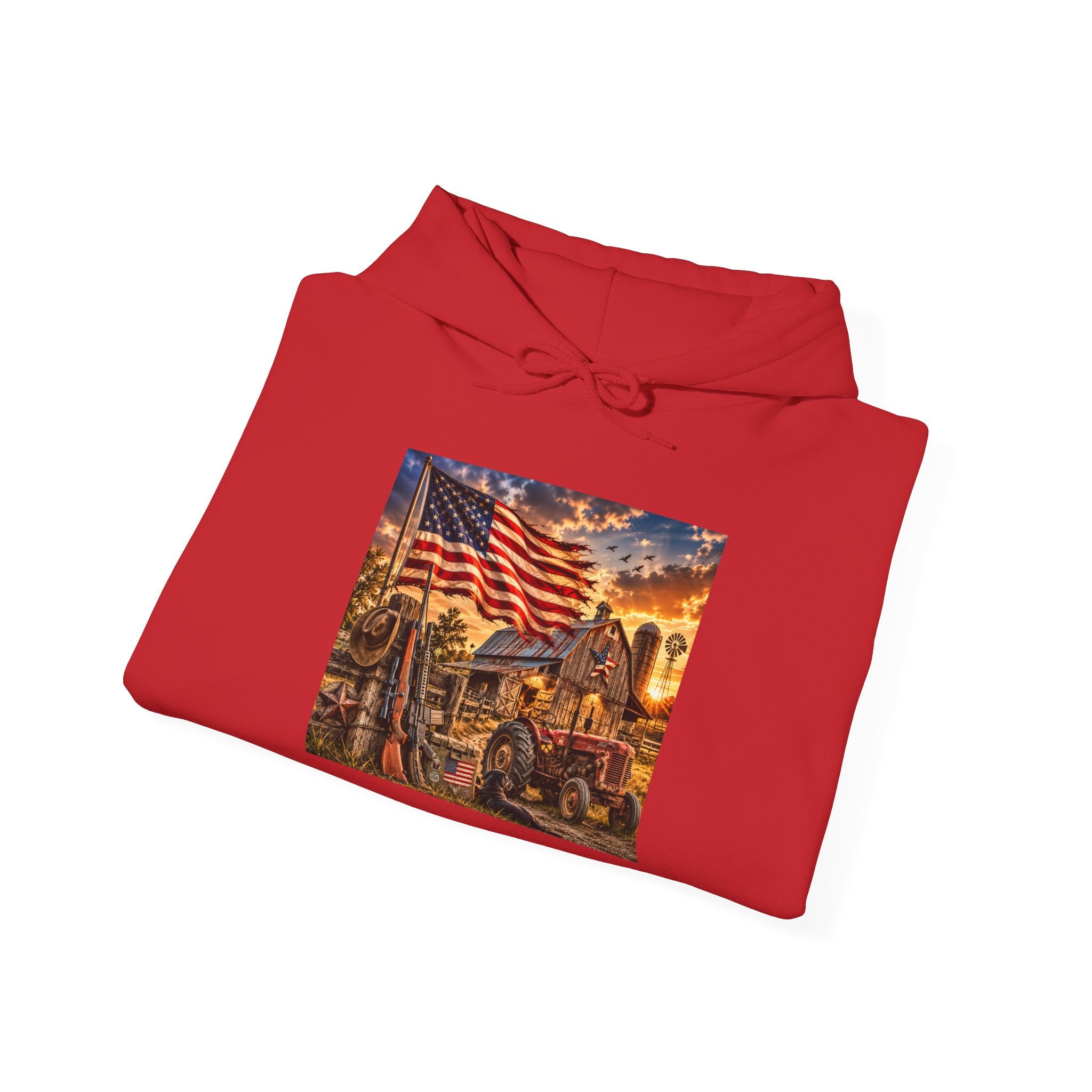 Patriotic Memorial Hoodie – American Flag Firefighter Tribute Sweatshirt