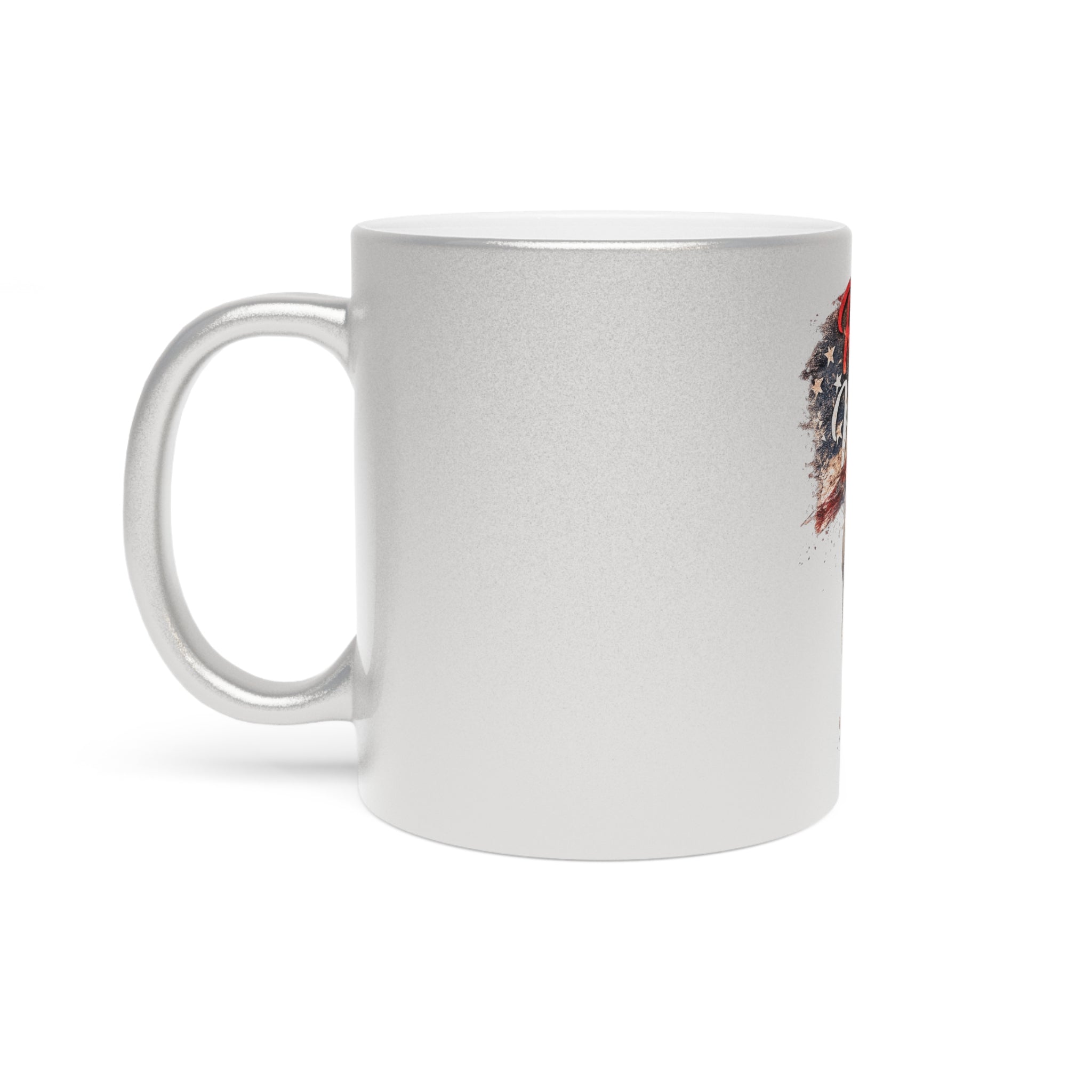 Red White & True Patriotic Dog Metallic Mug