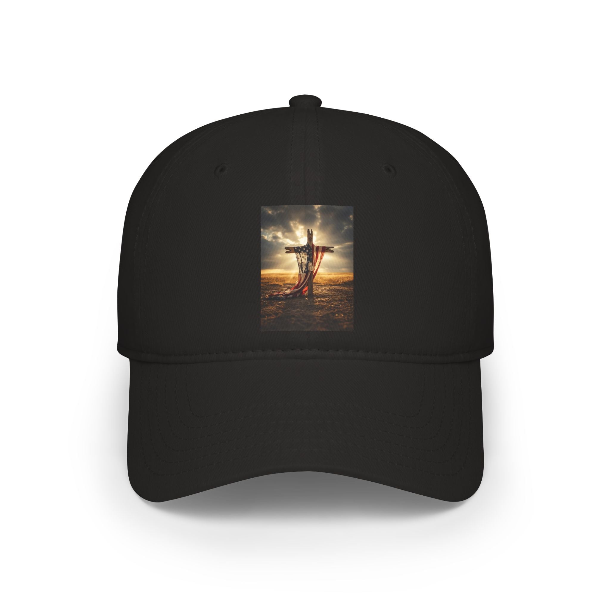Crucifix Sunset Baseball Cap — Christian Faith Low Profile Hat