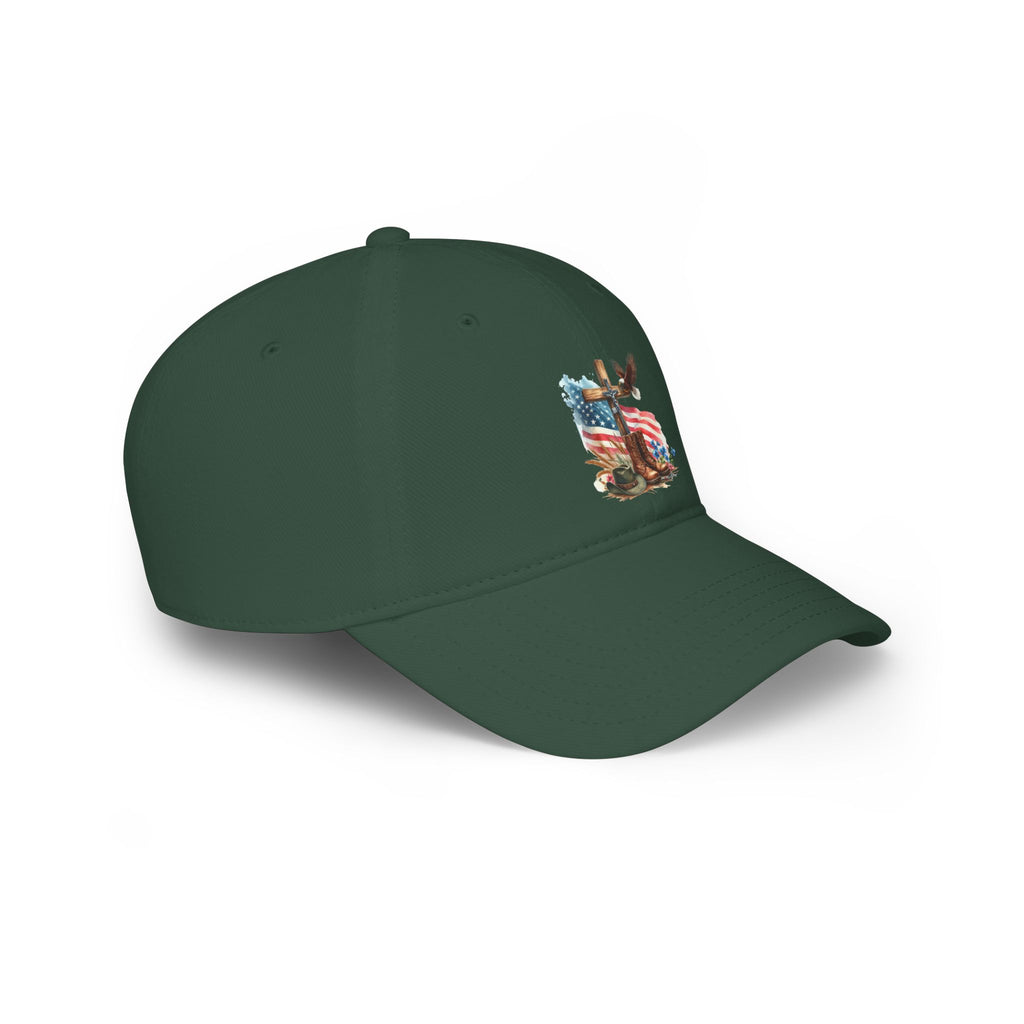 American Flag Cross Cap — Patriotic Low Profile Baseball Hat