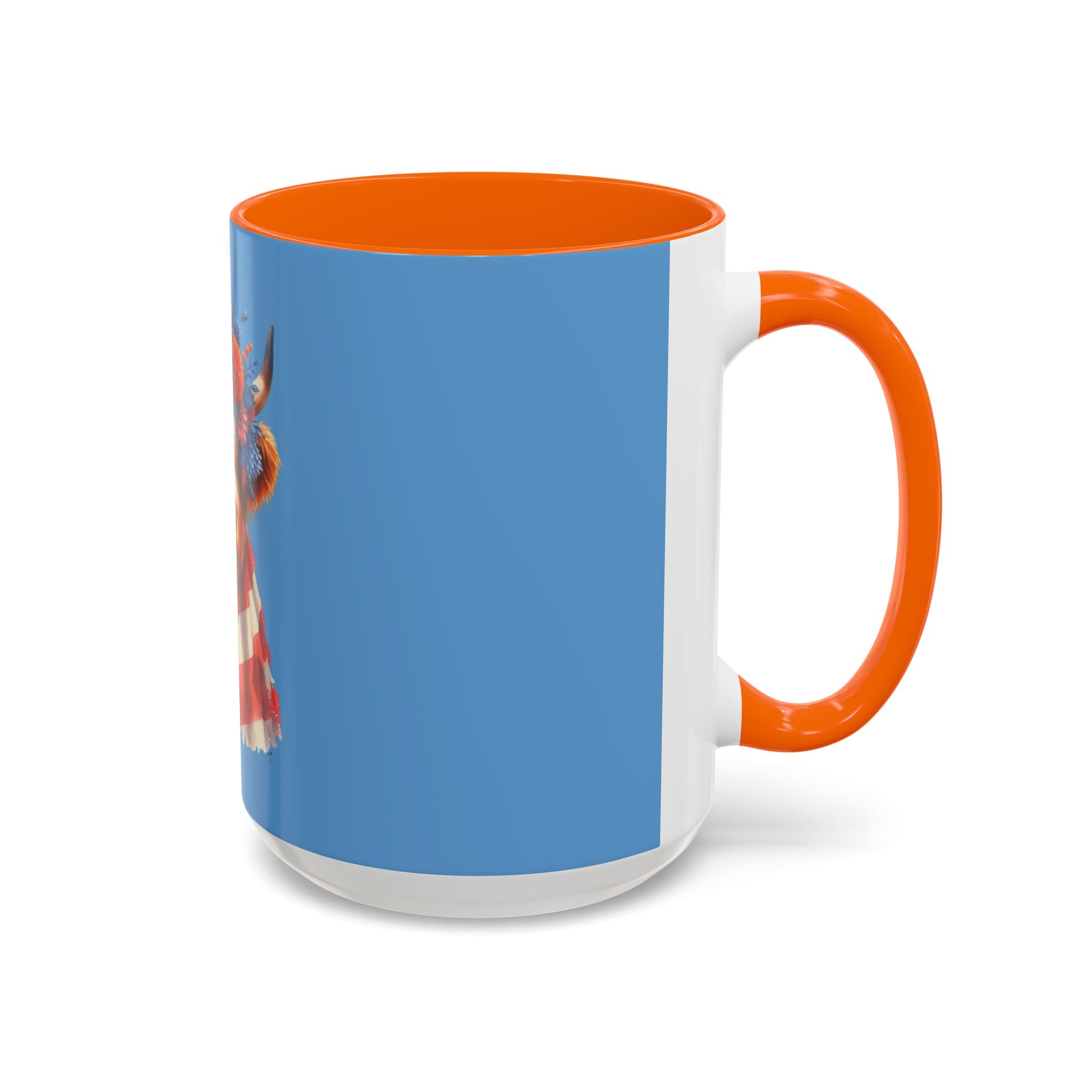 Patriotic Highland Cow Accent Coffee Mug – 11/15oz