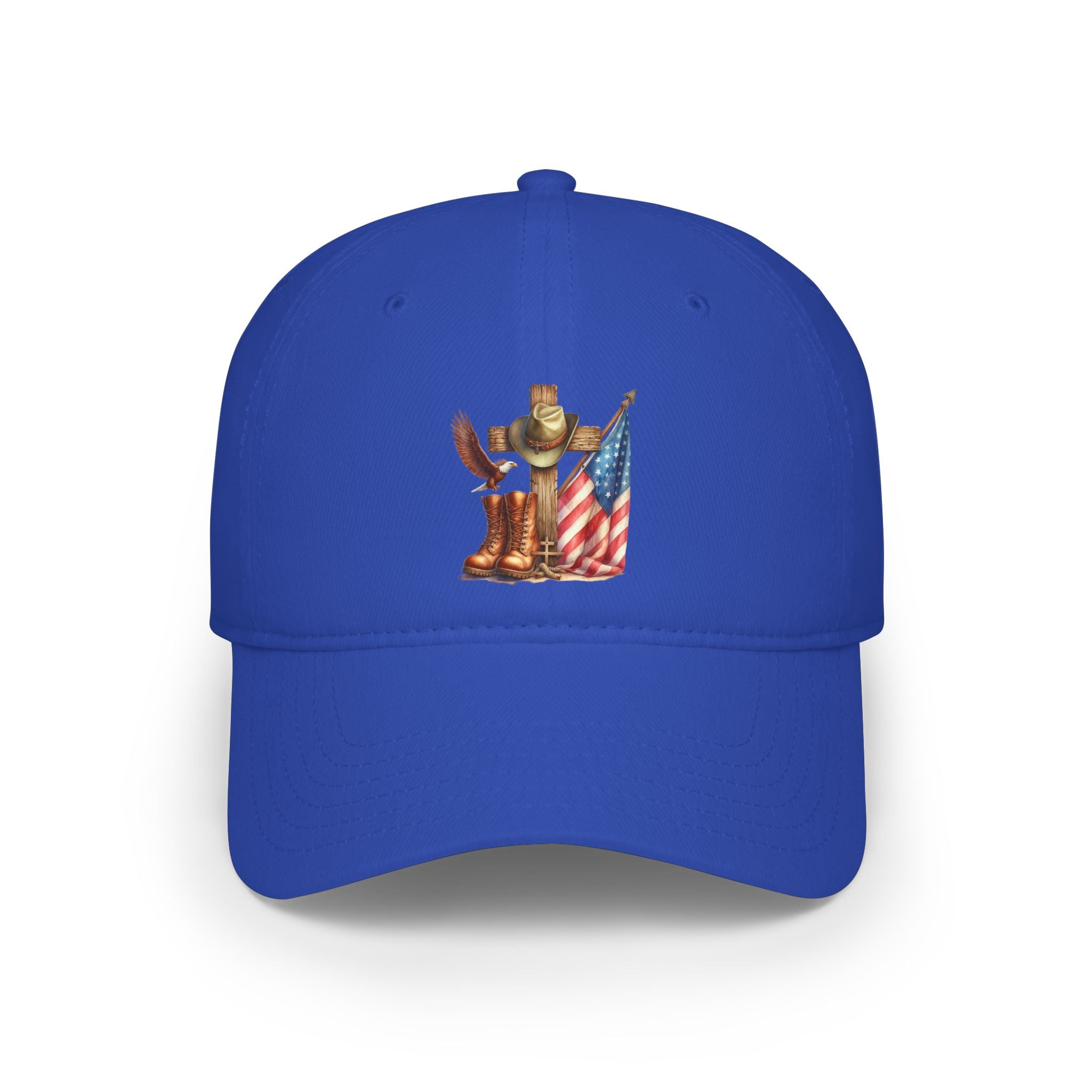 Patriotic Cowboy Hat Cap – American Flag & Western Boots Embroidered Baseball Cap