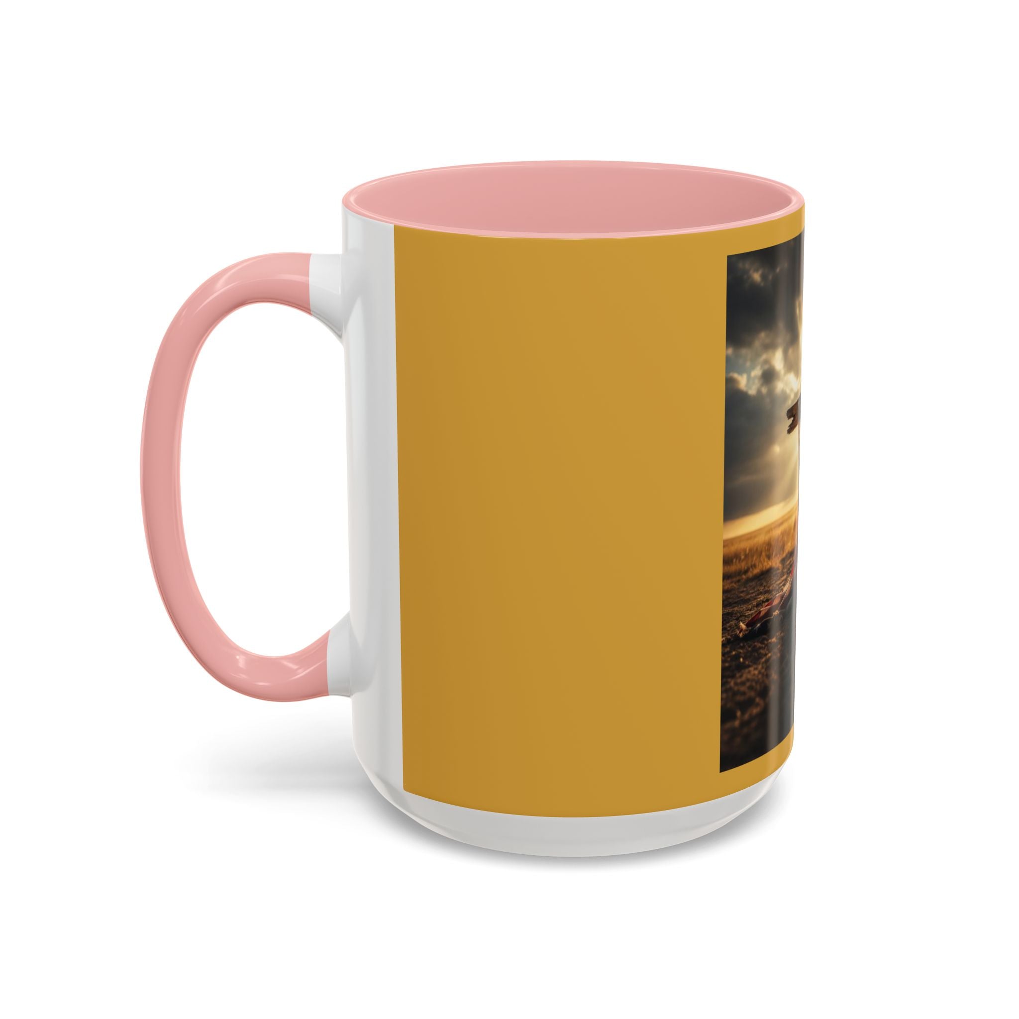 Patriotic Cross Coffee Mug — American Flag Sunrise Accent Mug (11/15oz)