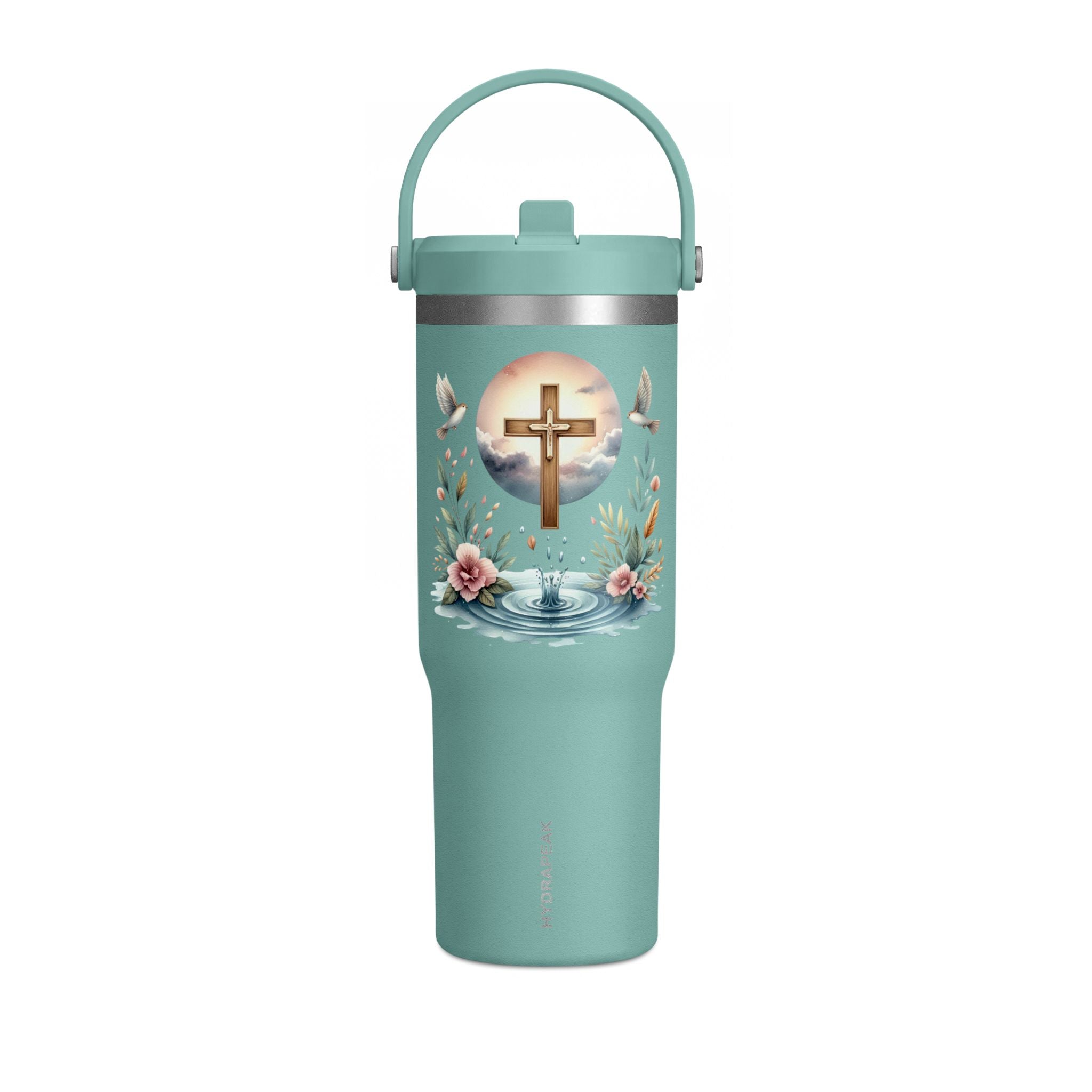 32oz Faith Tumbler — Cross & Dove Spiritual Travel Mug