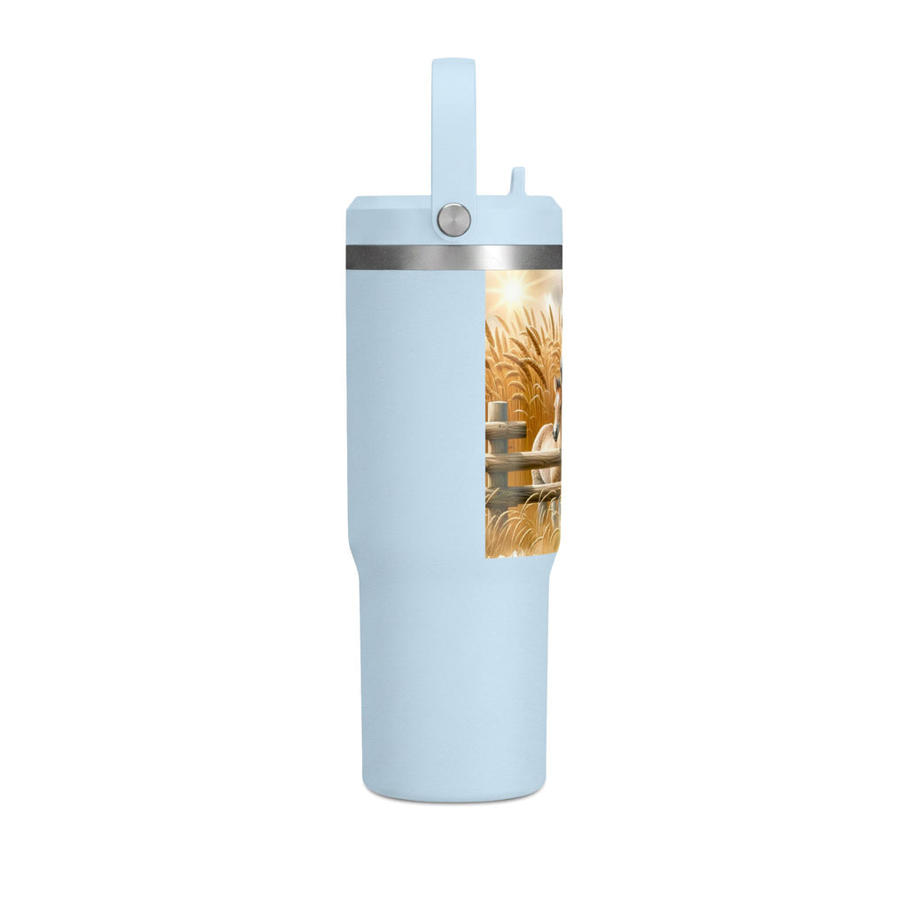 32oz Horse Tumbler — Sunflower Farm Scene Stainless Travel Cup