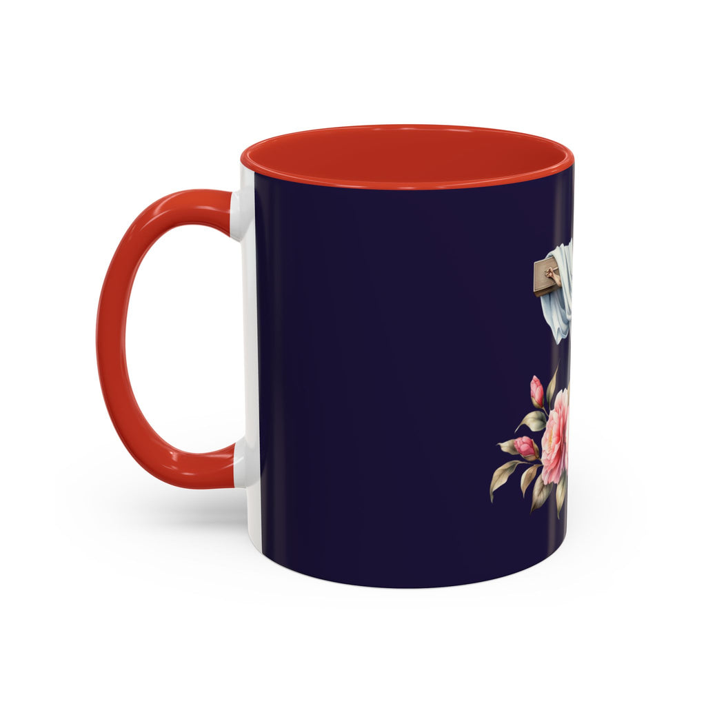 Easter Cross Coffee Mug — Floral Crucifix Accent Mug (11/15 oz)