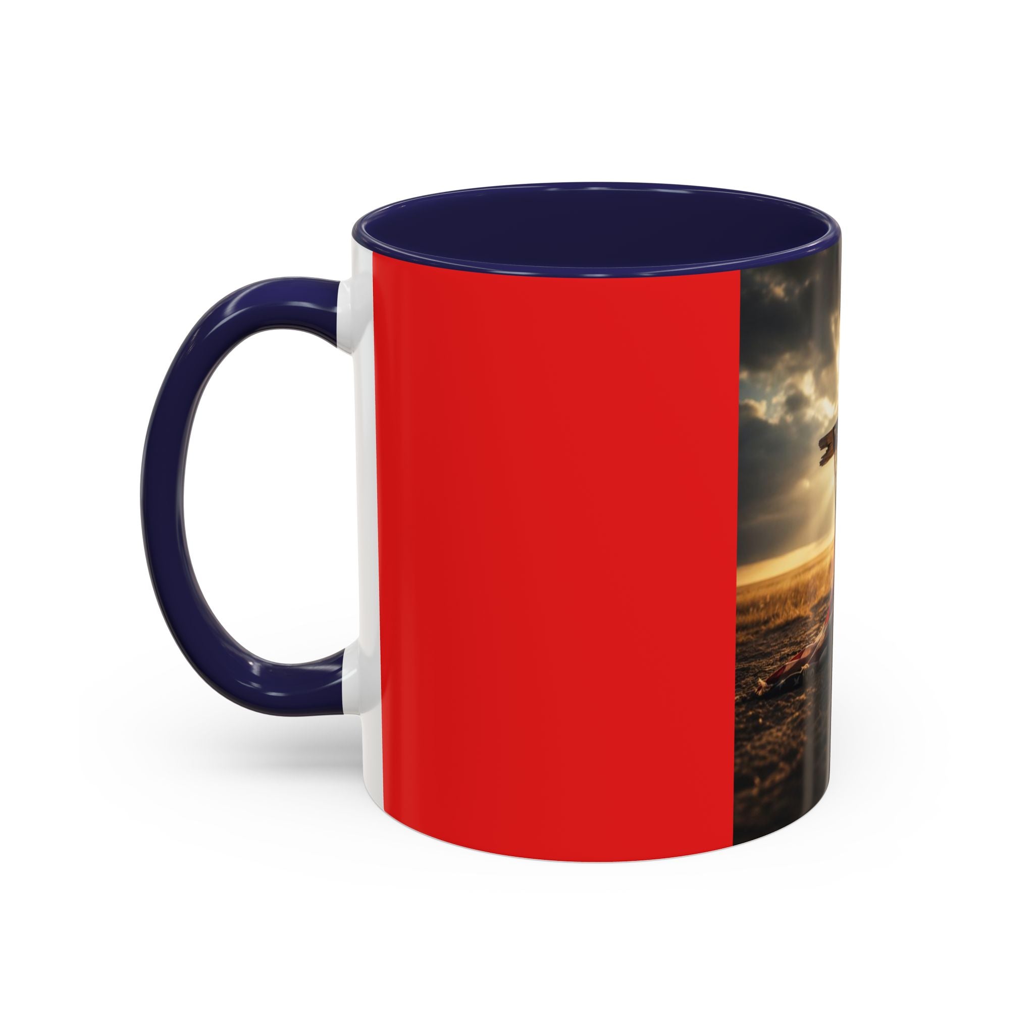 Patriotic Cross Coffee Mug – American Flag Christian Faith 11/15oz Accent Mug