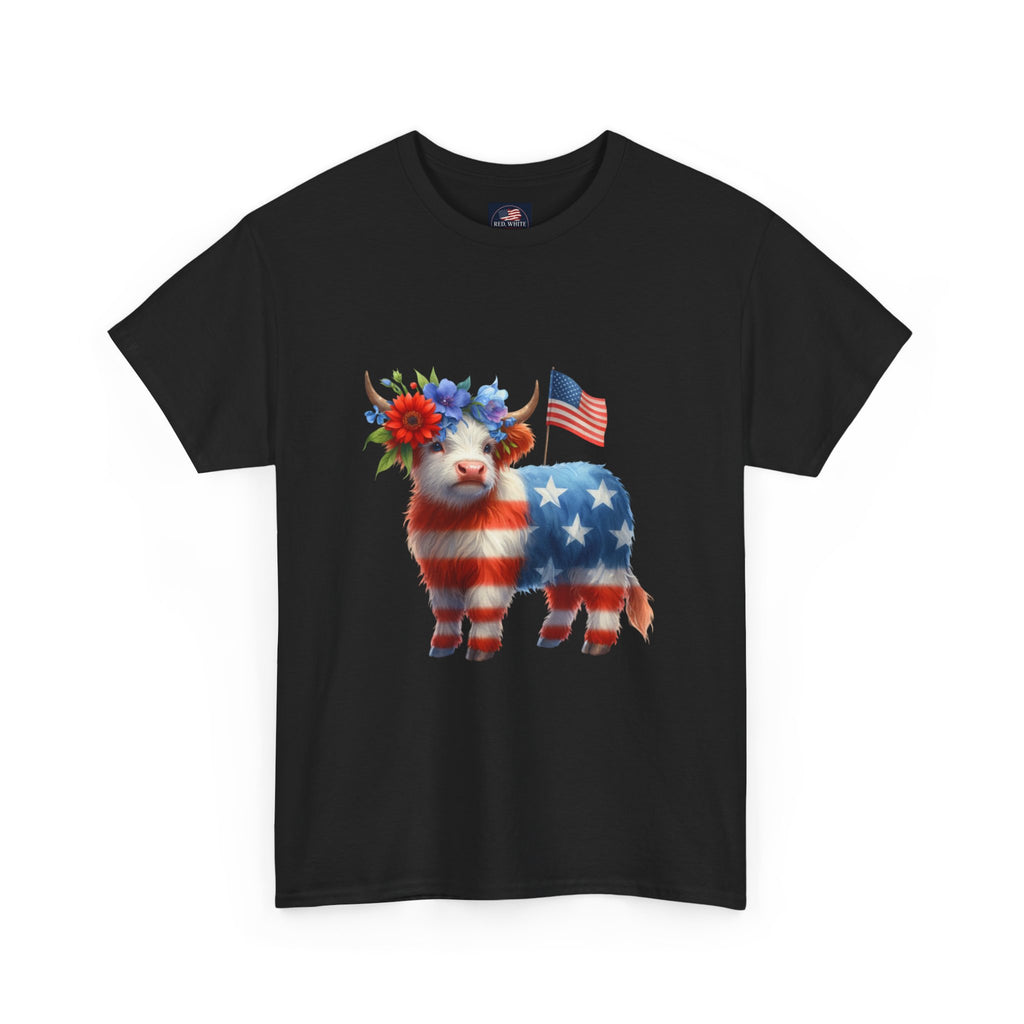 Patriotic American Flag Lamb T-Shirt — Cute Fourth of July Farm Animal Tee